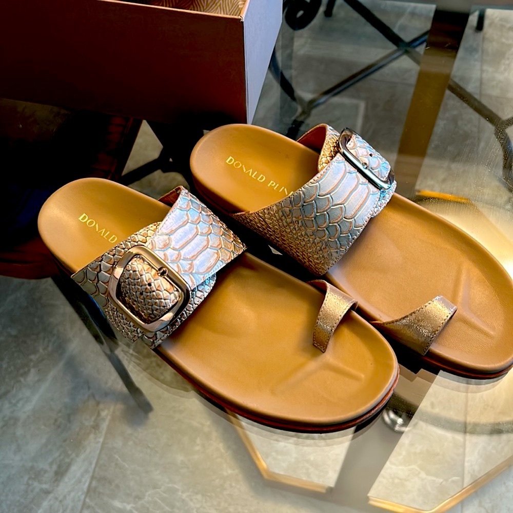 Donald Pliner Python Sandal Gold - image 1